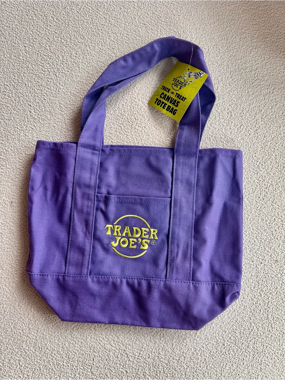 Trader Joe’s Halloween Purple Mini Canvas Tote NWT 2026